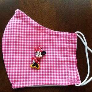 Face Mask ADULT Removable Plaid Minnie Mouse #4